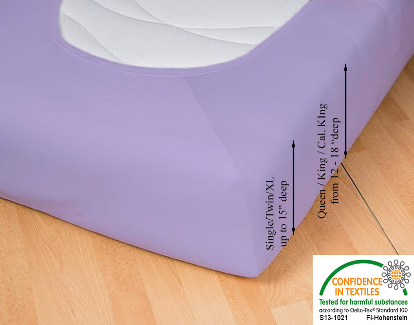 Lilac Jersey Knit Stretch Sheets - 96% Cotton / 4% Elastane: Color 46 - EGINO