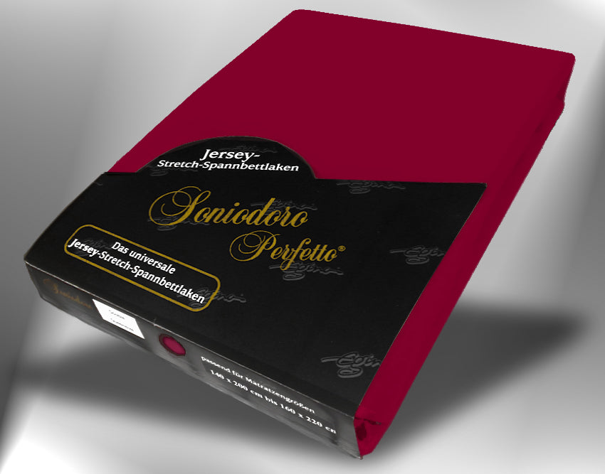 Burgundy Bordeaux Jersey Knit Stretch Sheets - 96% Cotton / 4% Elastane: Color 56 - EGINO